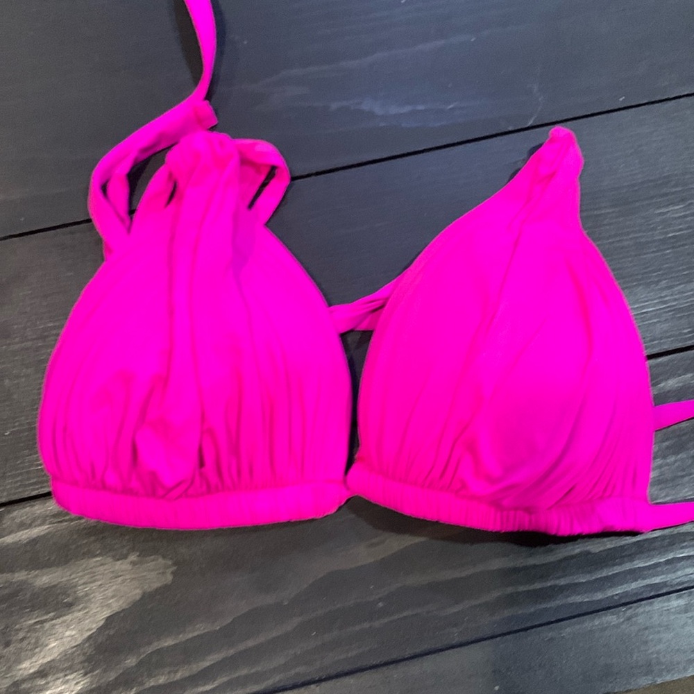 La Blanca Fuschia Pink String Bikini Top Size 6